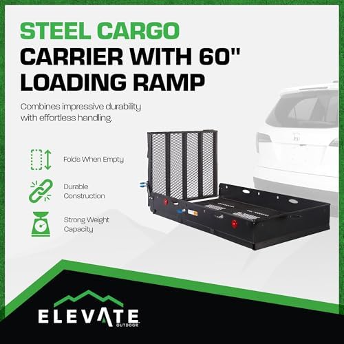 Folding Hitch Cargo Carrier, 500 lb Cap, Elevate Outdoor - Image 2