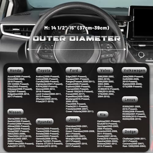 SEG Direct Steering Wheel Cover 14.5-15 inch Standard Size Chocolate Brown - Image 6