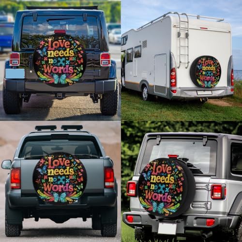 Autism Word Color Spare Tire Cover Dust-Proof Wheel Protector - Image 6