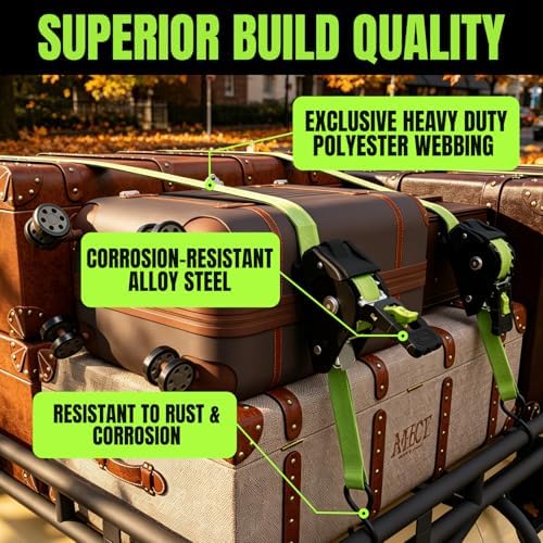 Retractable Ratchet Straps, 1 Inch x 12 Feet, 760lb Break Strength, Self - Image 3
