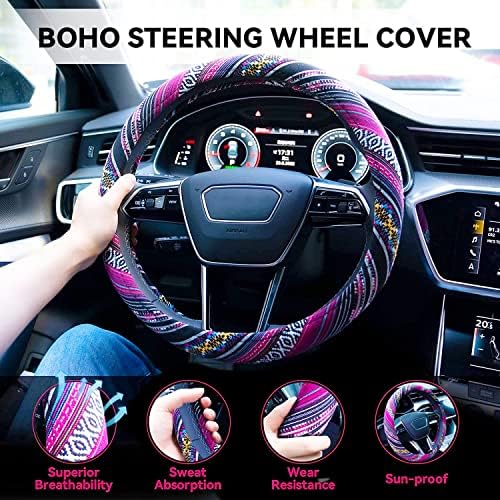 Boho Steering Wheel Cover Elastic Microfiber - Image 2