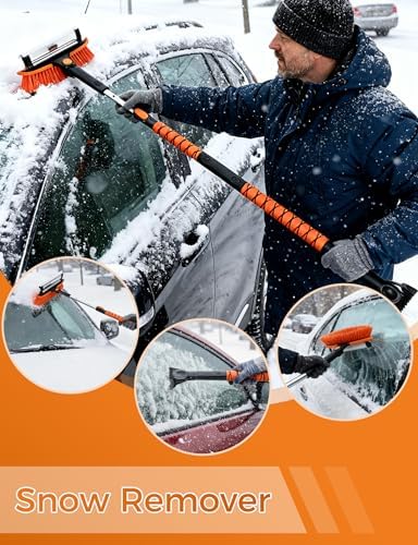 57" Extendable Ice Scrapers for Car Windshield 2-in-1 Snow Brush for Car Snow - Image 6