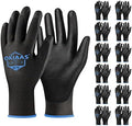 OKIAAS PU Coated Work Gloves Men, Ultra Grip & Lightweight, 12 Pairs Bulk by OKIAAS