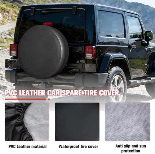 Car Spare Tire Cover, 17 Inch Leather Waterproof Dust-Proof Vehicle Spare Wheel - Image 3