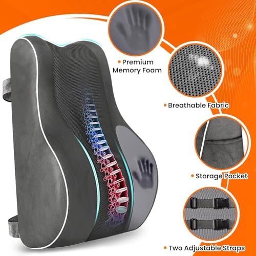CloudBliss XL Lumbar Support Pillow, Memory Foam - Image 4