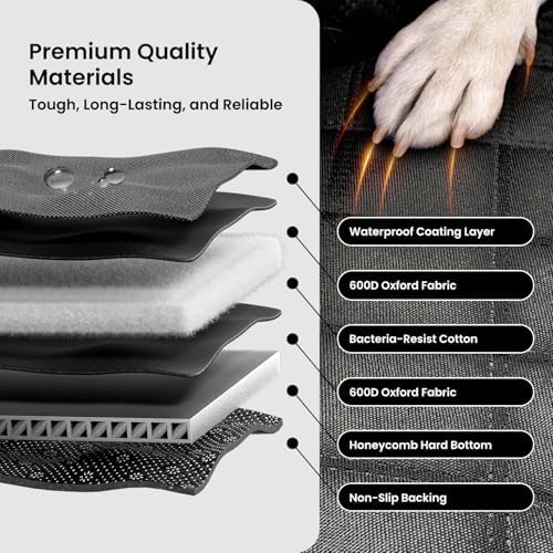 REEVAA Dog Car Seat Cover for Back Seat, Hard Bottom - Image 4