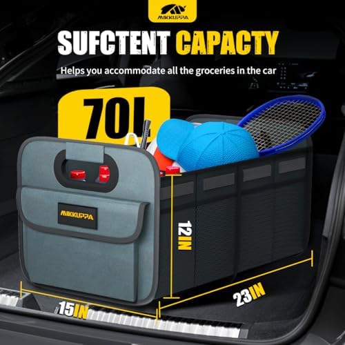 MIKKUPPA Car Trunk Organizer - 70L Foldable Car Storage - Image 2