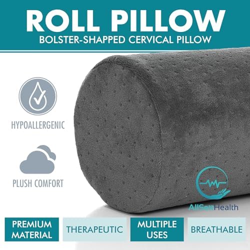 AllSett Health Round Cervical Roll Cylinder Bolster Pillow - Image 2