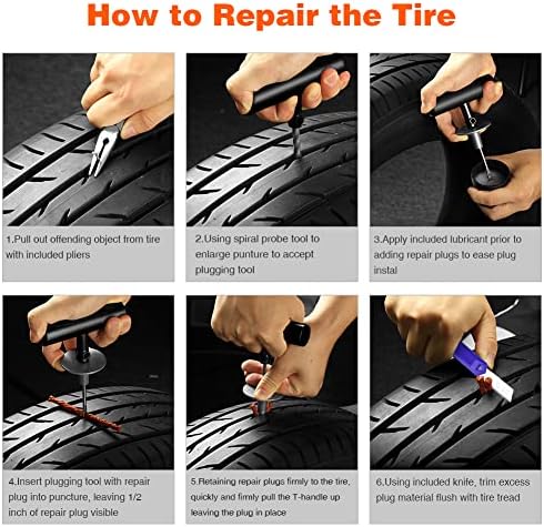 AUTOWN Flat Tire Repair Kit 68pcs, Heavy Duty Tire Plug Kit to Fix Puncture - Image 6
