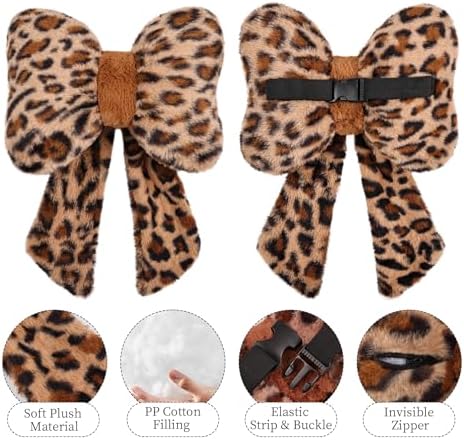 2 Pack Bow Car Headrest Pillow Comfortable Soft Plush Head Rest Cushion - Image 4