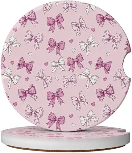 2 Pack Car Coasters for Cup Holders, Cute Car Accessories Interior by YeeCASE