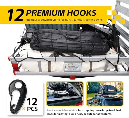 MaxxHaul Heavy-Duty Cargo Net – 3' x 5' Stretches to 6' x 10' – Wide 6" Mesh - Image 4