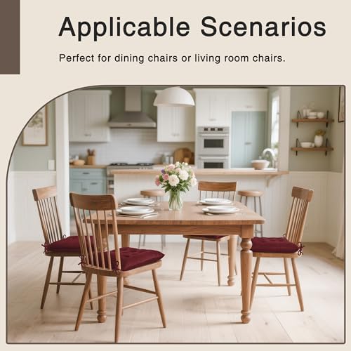 OVOV 1 Pack Chair Cushions for Dining Chairs 15.5"x15.5" Burgundy - Image 5
