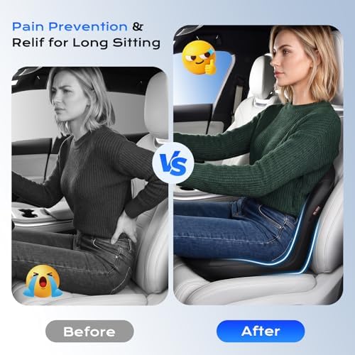 Coverado Car Seat Cushion and Lumbar Support Pillow One Piece, Napa Leather - Image 4
