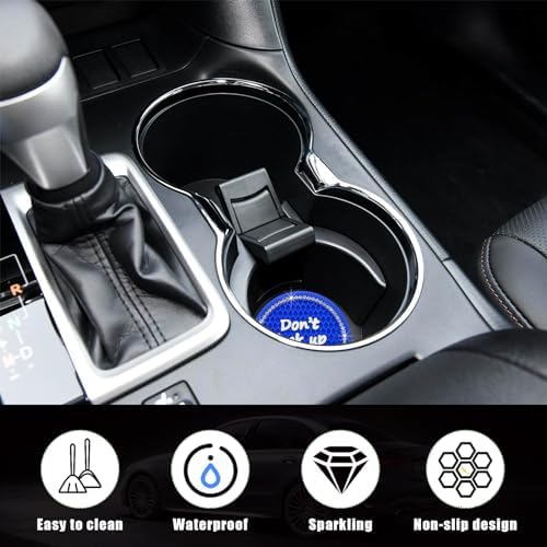 Ziciner 4 Pack Bling Car Cup Holder Coaster, 2.75 Inch Anti-Slip Auto Insert - Image 3