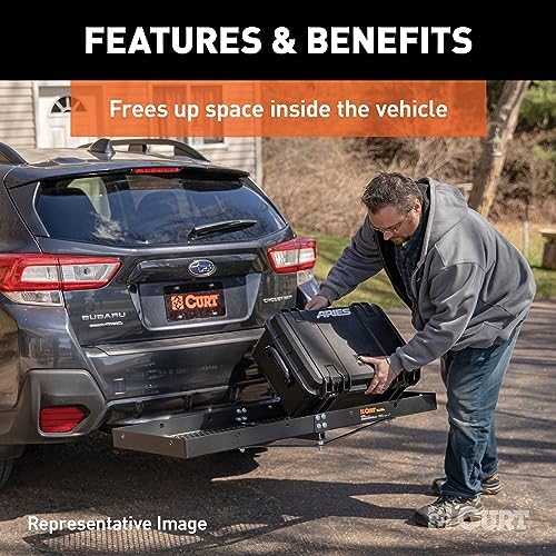 CURT 18109 Tray-Style Trailer Hitch Cargo Carrier, 500 lbs. Capacity, 60-Inch x - Image 4