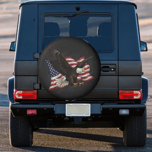 American Flag Eagle Spare Tire Cover SUV Trailer Truck RV 15 Inch - Image 3