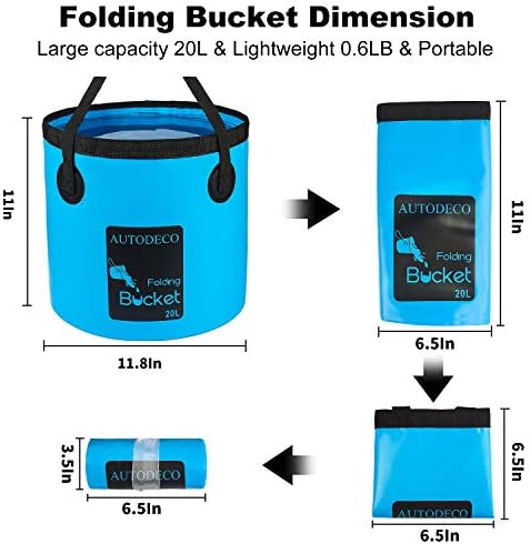 2 Pack Collapsible Bucket 5 Gallon Container Folding Water Bucket Portable Wash - Image 2