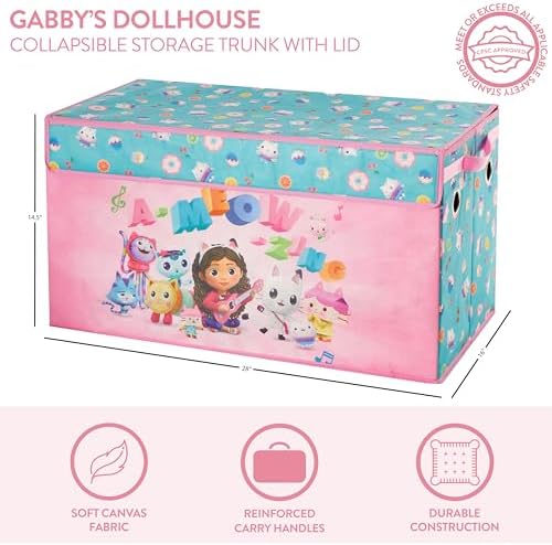 Idea Nuova Gabbys Dollhouse Large Collapsible Childrens Storage Trunk, Durable - Image 2