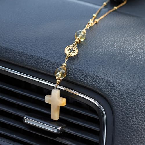 Citrine Cross Car Hanging Ornament - Image 5