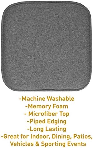 Sweet Home Collection Chair Cushion Memory Foam Pads Honeycomb Pattern Slip Non - Image 3