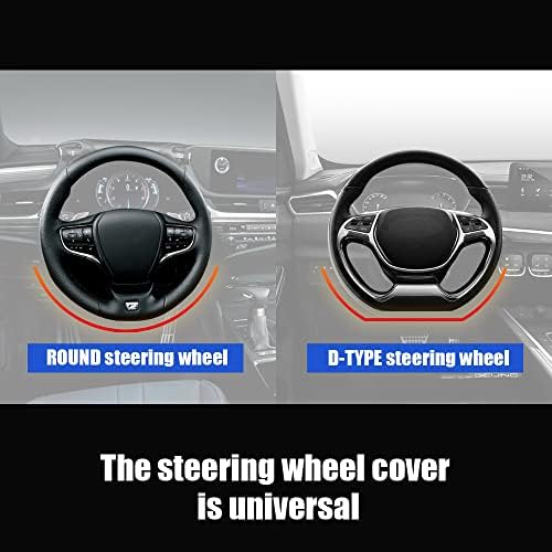 Steering Wheel Cover, Microfiber Leather Splicing - Image 6