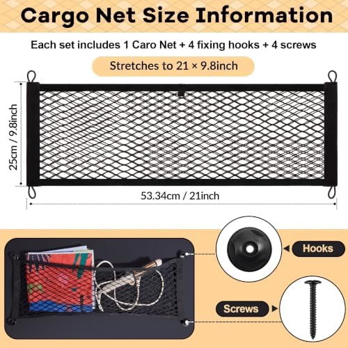 Frienda 2 Pcs Small Cargo Net Boat Storage Mesh Netting, 21 X 9.8 Inches - Image 2
