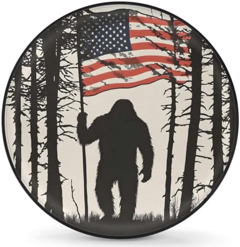 Rv Spare Tire Cover Wheel Bigfoot Forest Flag Tire Covers Wheel Protectors by FengQuGou