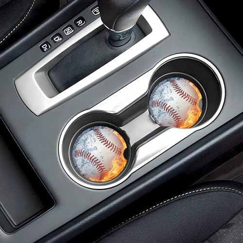 Baseball Water Fire Car Cup Holder Coasters 2 Pack 2.63" - Image 7