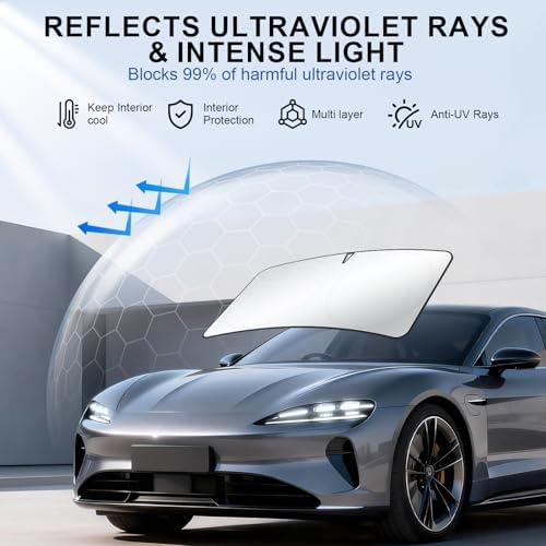 JUSTTOP 300T Car Windshield Sun Shade, Universal Foldable Reflective Sun Shade - Image 2