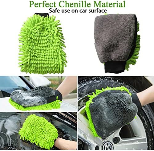 Collapsible Bucket with 3-in-1 Car Wash Mitt, Coral Velvet + Weave + Chenille - Image 6