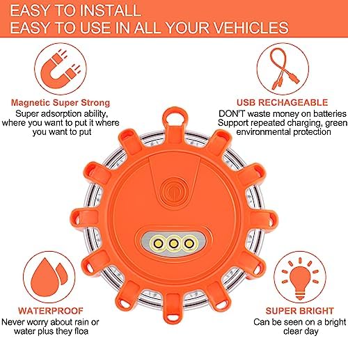 USB Rechargeable LED Road Flares Emergency Lights - Image 7
