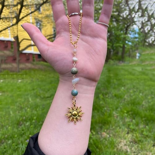 Sun Hanging Car Charm, Boho Crystals Decor - Image 2