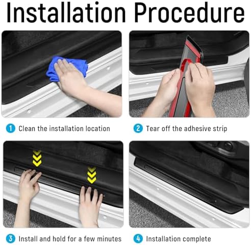 ZZEQYG 4 Pcs ABS Material Door Sill Protector Compatible - Image 5