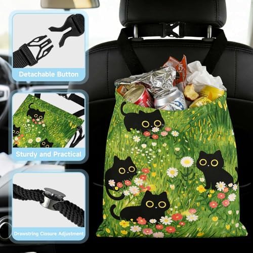 Cute Black Cat Car Trash Bag - Image 4