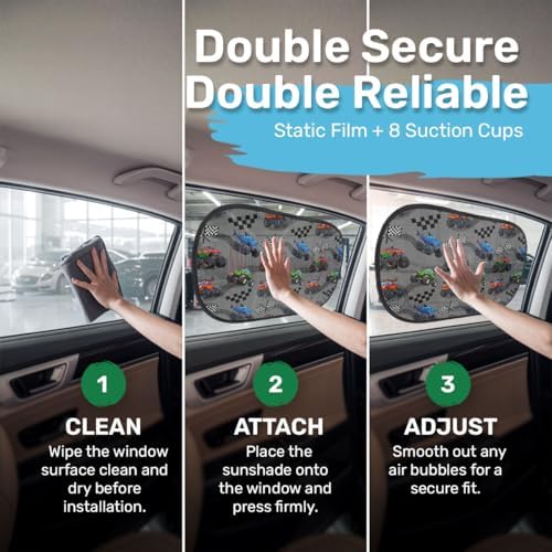 GENANY Truck Car Side Window Sun Shades 2 Piece 21 x 14 Inch - Image 5