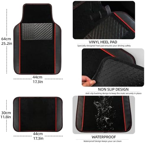 NBTEPEM 10 Pcs Car Floor Mats Full Set Car Accessories, Microfiber Leather - Image 4