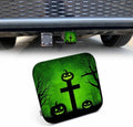 Halloween Tow Trailer Hitch Cover Plug Insert, Grunge Halloween Pumpkin Cross by Beabes