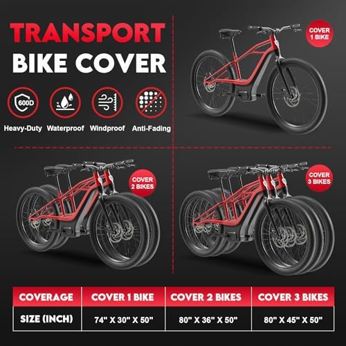 Zettum Bike Cover for Transport 3 Bike - Image 4