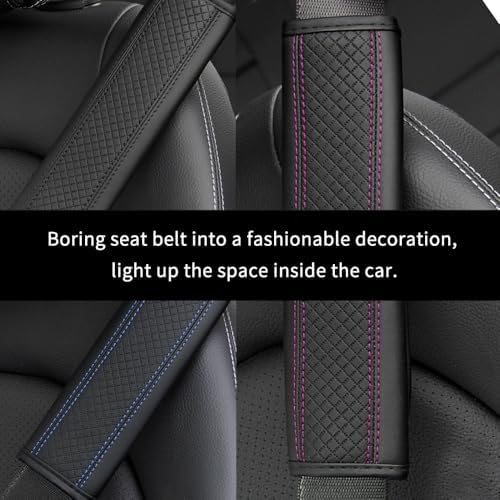 2PCS Car Seat Belt Cover Pad, Breathable Leather Seatbelt Covers - Image 5