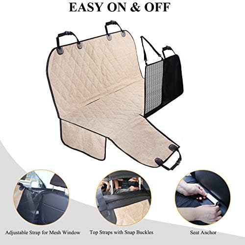 VIVAGLORY Dog Seat Cover Dog Hammock, Heather Khaki - Image 5