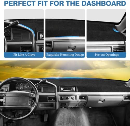 FIILINES Dash Cover Fit for Ford F150 F250 F350 1992-1996, Dashboard Mat Exact - Image 4