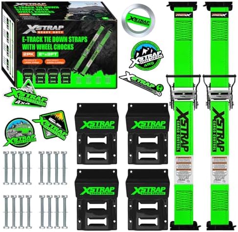 XSTRAP STANDARD 2-PK Wheel Chock E-Track Tie Down Straps Kit by XSTRAPSTANDARD