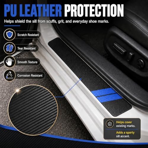 4PCS Car Door Entry Guard Sticker, Car Door Sill Protector - Image 3