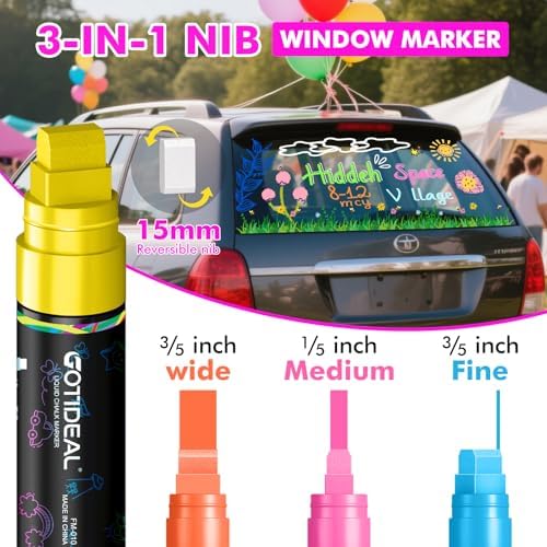 GOTIDEAL Chalk Markers, Car Markers Washable - Image 3