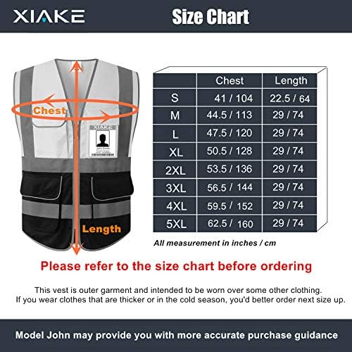 XIAKE 9 Pockets Class 2 High Visibility Reflective Safety Vest - Image 5