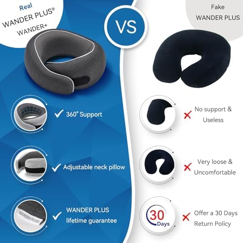 WANDER+® Travel Neck Pillow, Memory Foam Neck Pillow - Image 4