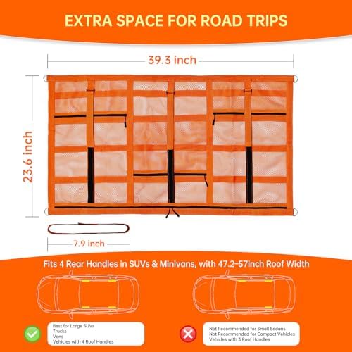 Extra Large Car Ceiling Cargo Net 39.3" x 23.6" - Image 2