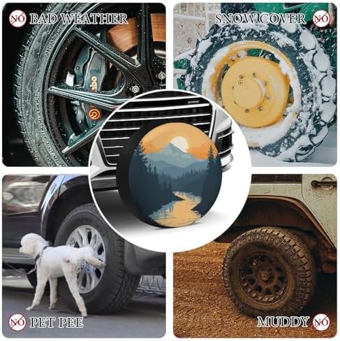 Heavy Duty Spare Tire Cover Mountain Adventure Polyester Universal Spare Wheel - Image 7