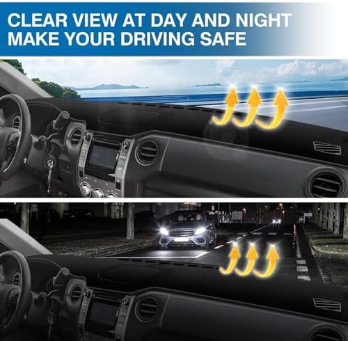 KUST Black Dash Cover for 2014-2021 Toyota Tundra Truck Non-Slip Dashboard - Image 6